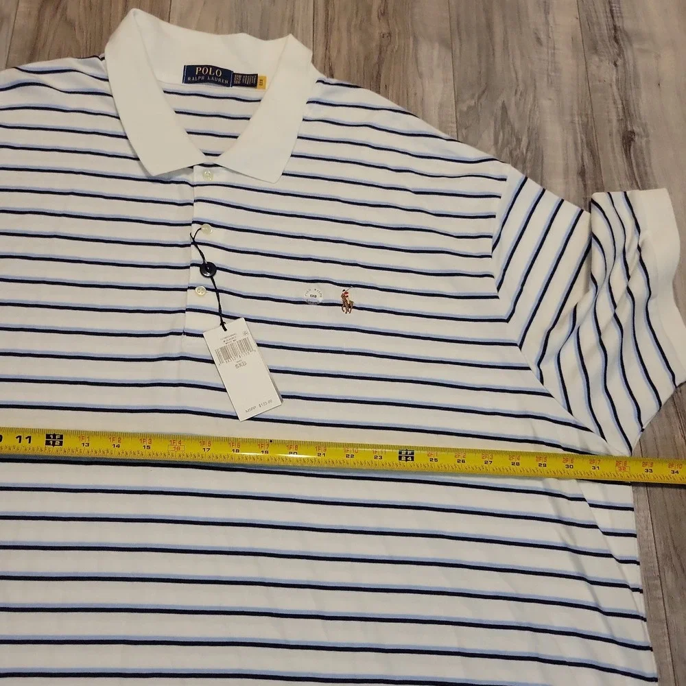 Polo Ralph Lauren Flesh Pony Shirt Mens 5XB Classic Fit Striped Cotton NEW $125